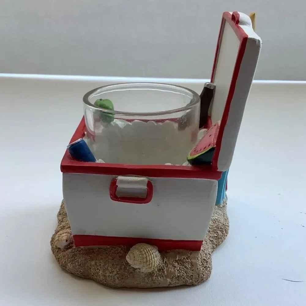 NEW IN BOX Yankee Candle Co Votive Sampler Holder Beach Cooler Sand Ball Shells